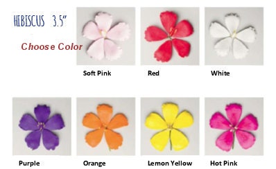 Hibiscus Gumpaste Flower Set of 3 (YOU CHOOSE COLORS)