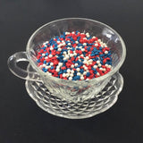 Patriotic USA Blue & Red Sprinkles 2 oz 4 oz 6 oz  Stars Mini White Non-Pareils Cake Decorating Cupcakes