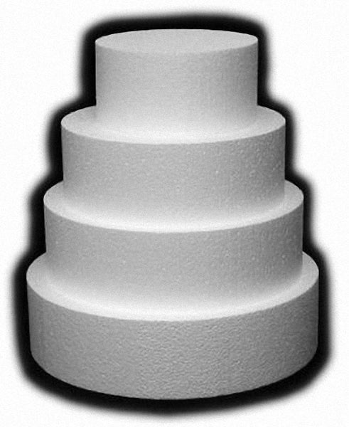 Round Foam Cake Dummy 5" THICK x 4" -  12" DIAMETER