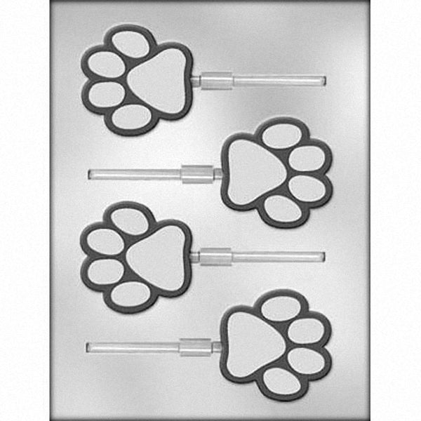 2.5" Paw Print Sucker Chocolate Mold -  Ice Tray Soap Making Plaster Crafting Concrete Crafts