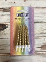 Gold Twist Candles PME 10 pk