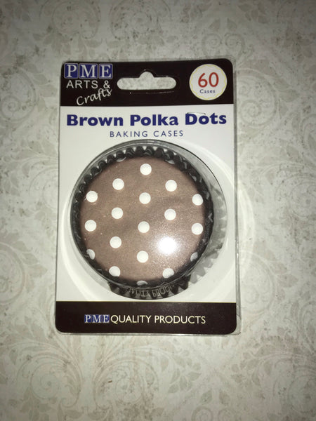 Brown polka dots cup cake liners 60 count