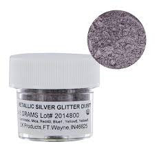 Metallic silver glitter dust